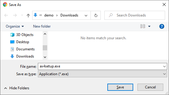 Save As Dialog