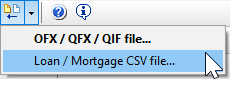 Import menu options