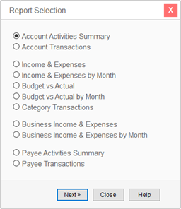 Report Selection